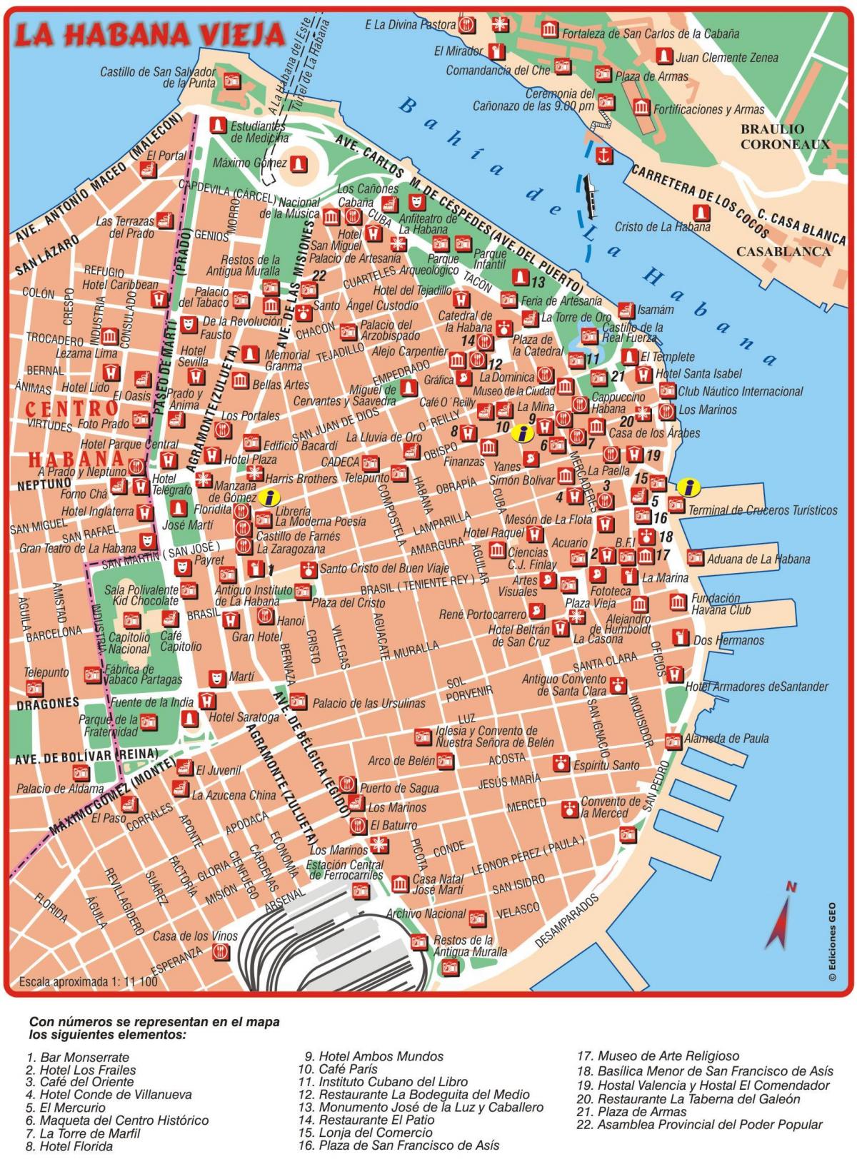 nucli antic de l'Havana mapa