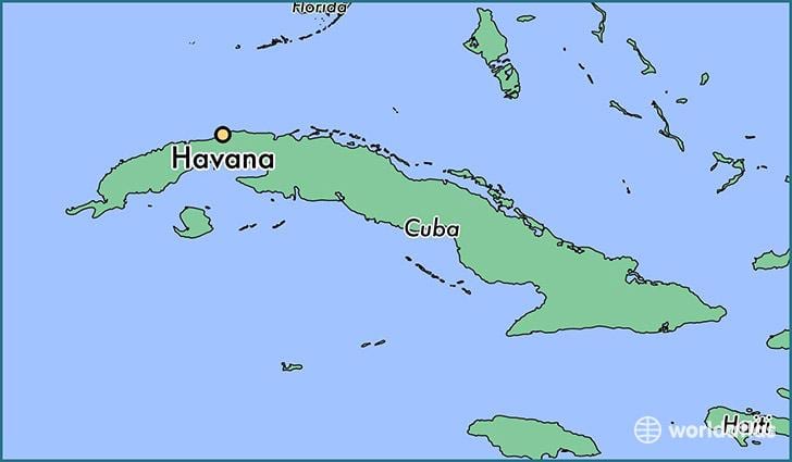 L'Havana, Cuba en el mapa