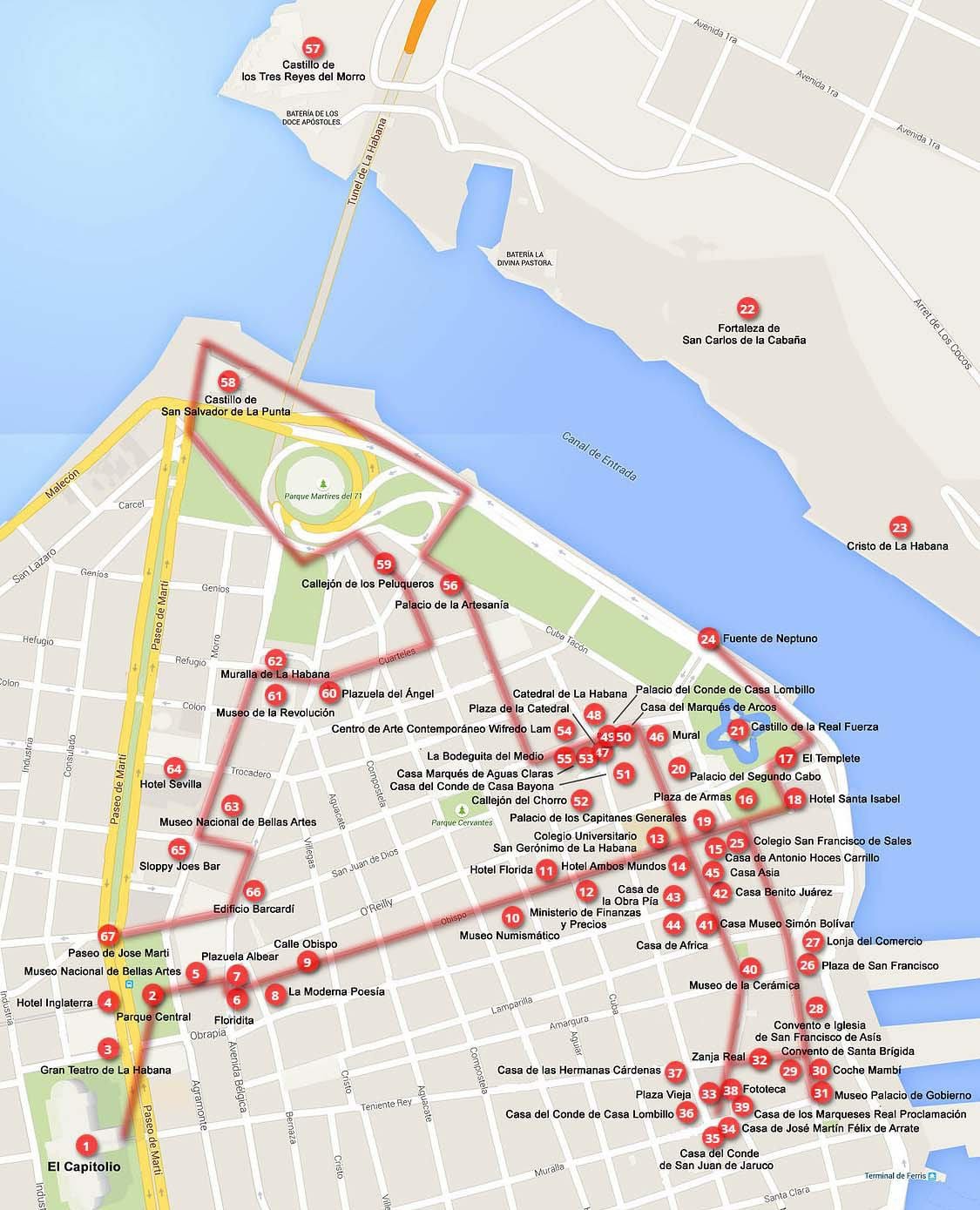 caminar mapa de l'Havana