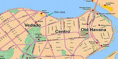 Mapa de l'Havana, Cuba barri